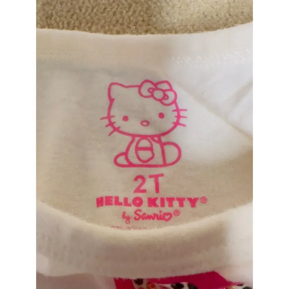 Hello Kitty Ivory Pink Quilted Short Sleeve Dress GIrls Size 2T